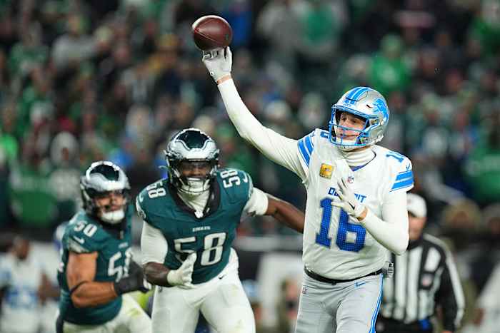 Did glove cause Detroit Lions’ Jared Goff to struggle vs. Eagles? Dan Campbell responds