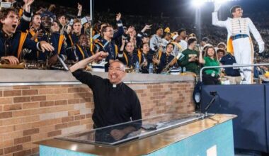 What makes Notre Dame students go wild during home games? Father Pete’s call to Mass