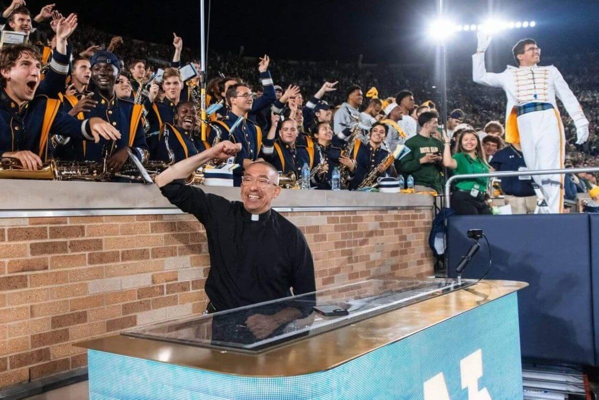 What makes Notre Dame students go wild during home games? Father Pete’s call to Mass