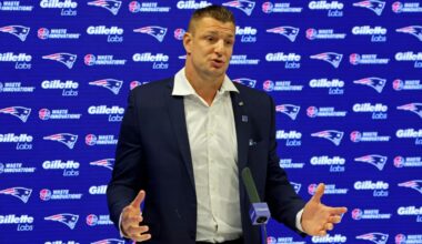 Rob Gronkowski says the Patriots are exceeding his 'great analyst skills,' led by Drake Maye