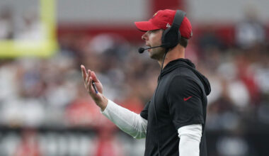 Head coach Jonathan Gannon of the Arizona Cardinals...