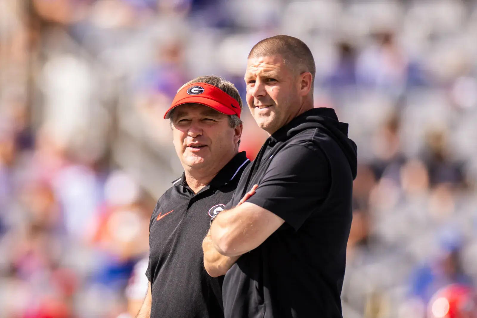 Georgia head coach Kirby Smart and former Florida head coach Billy Napier