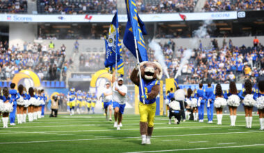 Rams Mascot BYU Football Rampage Puka Nacua Locals In The NFL...