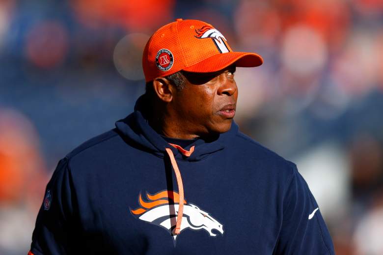 Denver Broncos defensive coordinator Vance Joseph looks on during an NFL game.