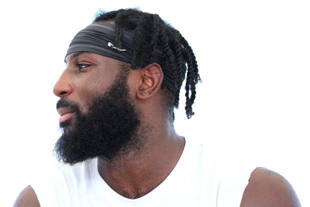 Kris Boyd #17 of the New York Jets talks to media during training camp at Atlantic Health Jets Training Center on July 28, 2025 in Florham Park, New Jersey.