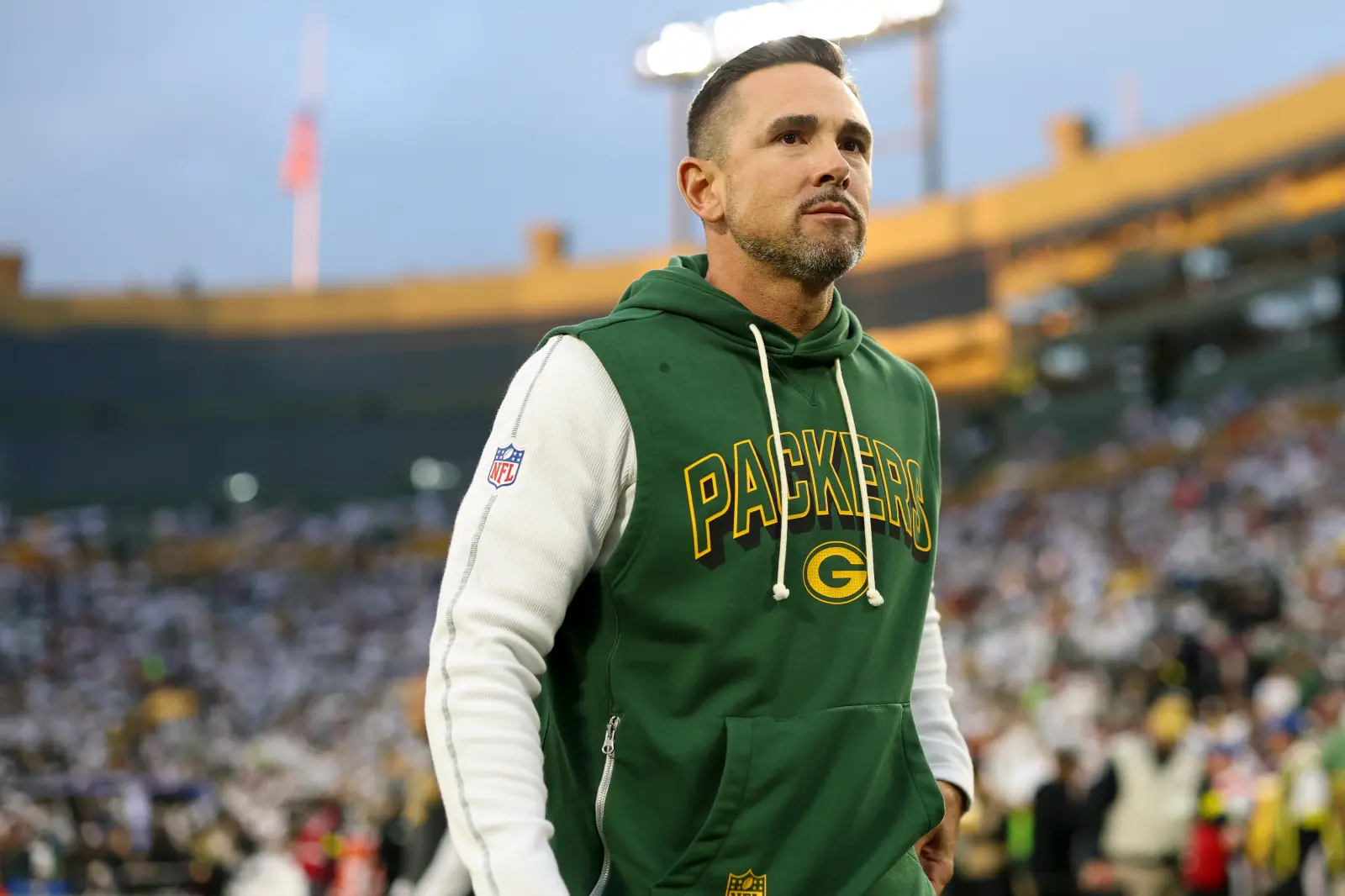 packers head coach matt lafleur during commanders game