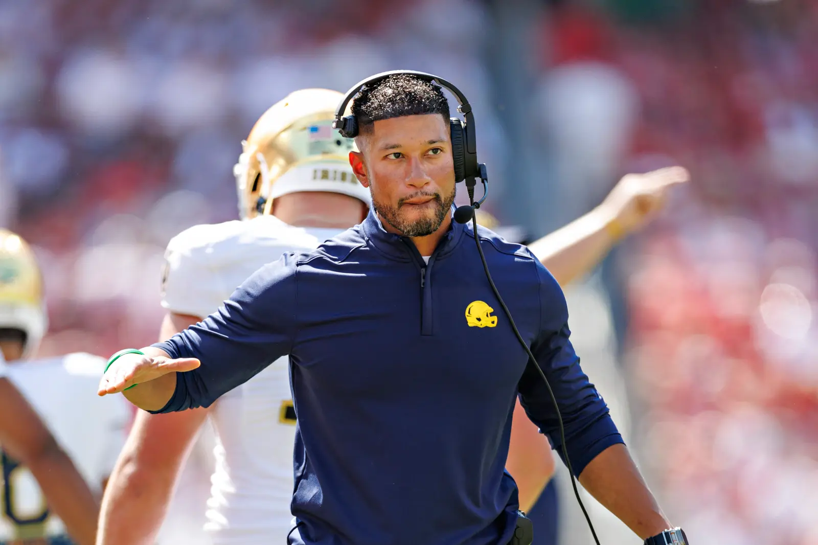 College football head Coach Marcus Freeman of the Notre Dame Fighting Irish