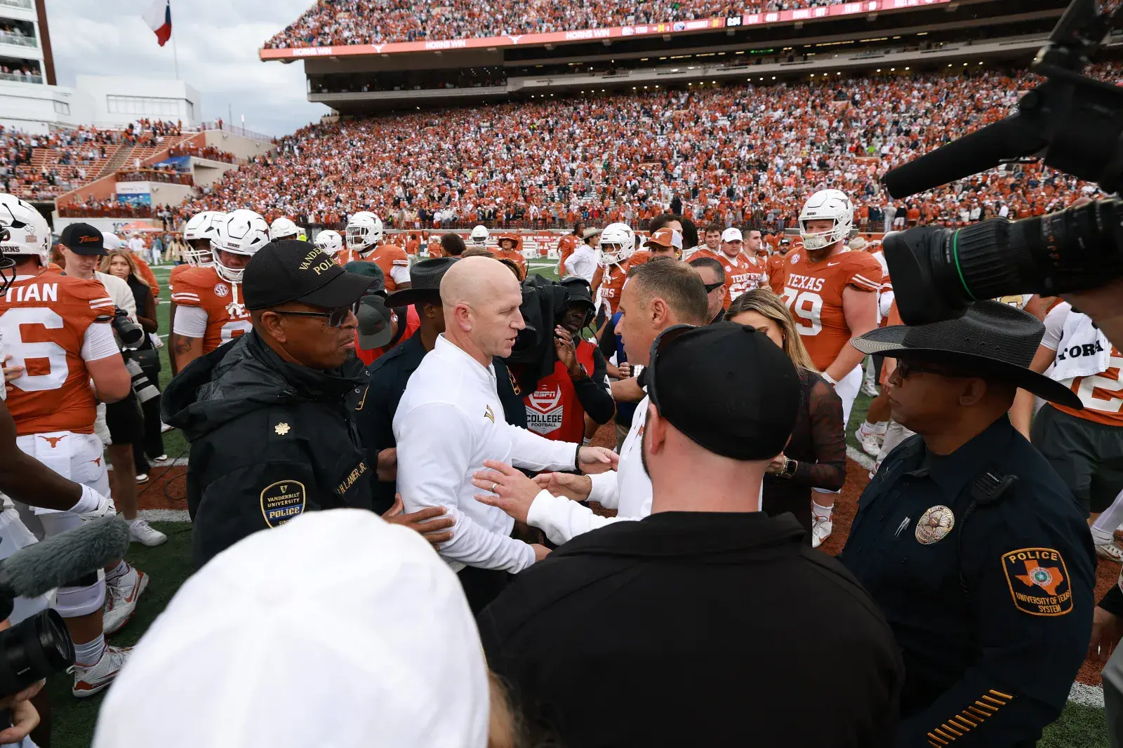 College football head coach Clark Lea of the Vanderbilt Commodores