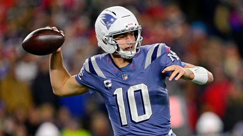 New England Patriots quarterback Drake Maye