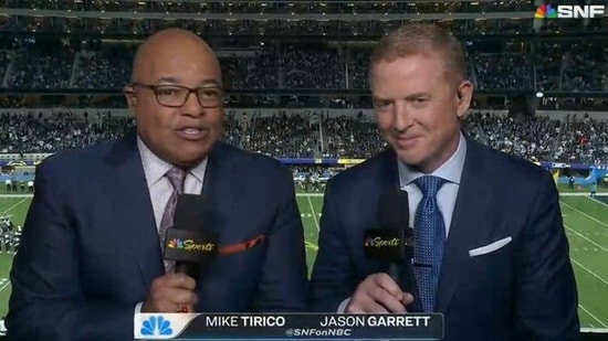 Jason Garrett replaced Cris Collinsworth for the Bengals vs Ravens broadcast(X)