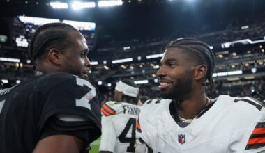 Shedeur Sanders wins first NFL start, Myles Garrett has 3 sacks as Browns beat Raiders