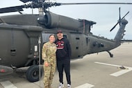 Emma Rodriguez (left) and her husband, Texas Tech linebacker Jacob Rodriguez (right). Emma...