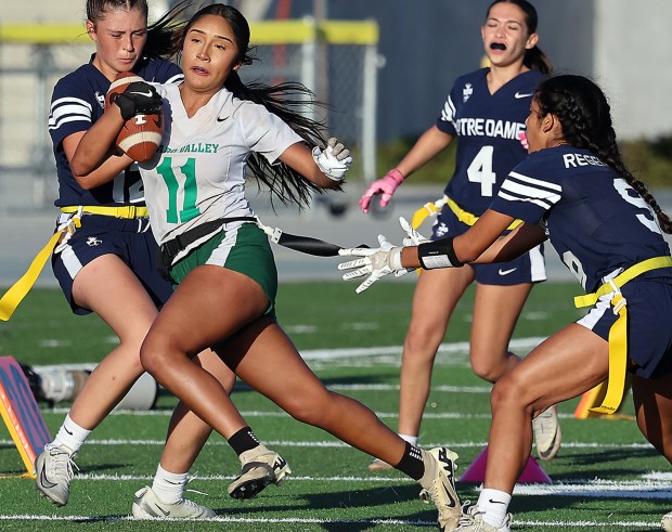 Pajaro Valley High’s Denise Magallon slices through Notre Dame of...