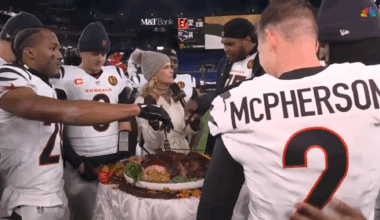 Joe Burrow wanted no part of NBC's postgame turkey