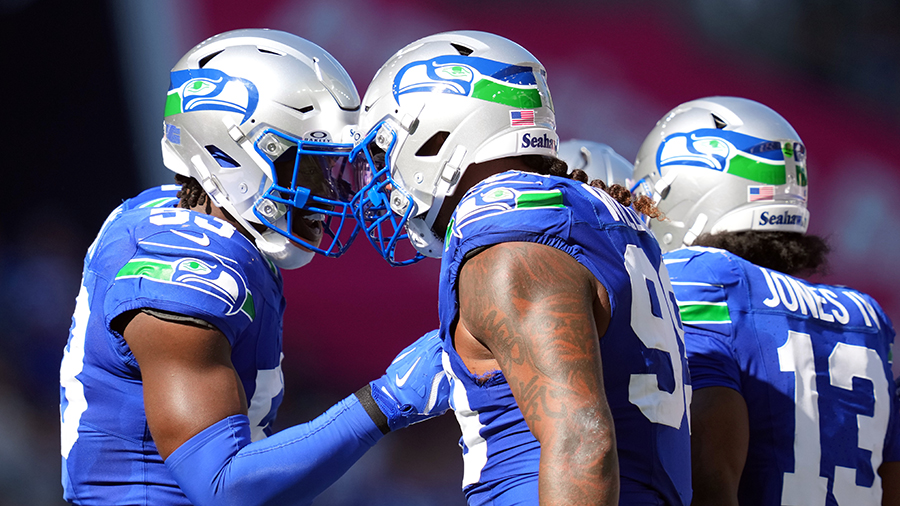 Seattle Seahawks Boye Mafe Leonard Williams celebrate Tampa Bay Buccaneers 2025...