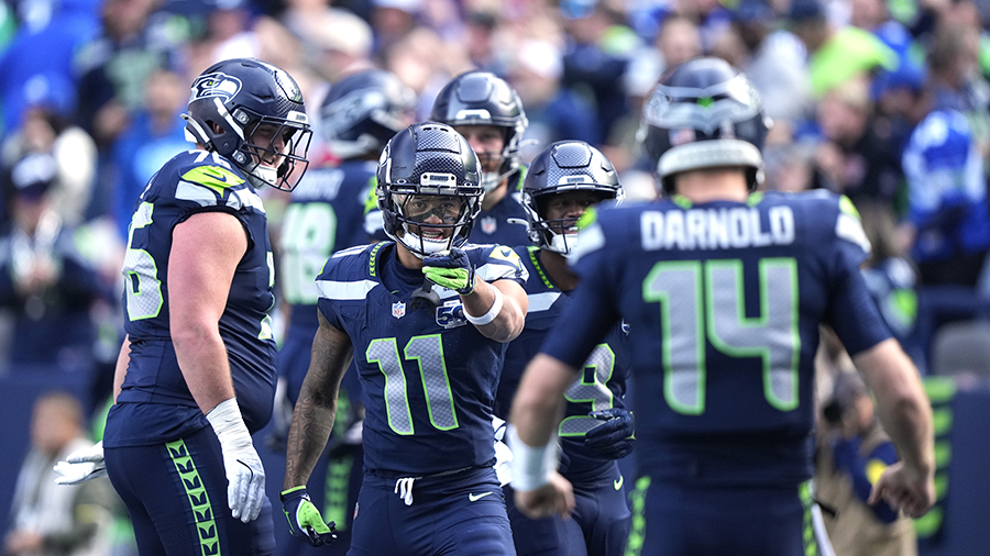 Seattle Seahawks Jaxon Smith-Njigba Sam Darnold touchdown celebration Arizona Cardinals 2025...