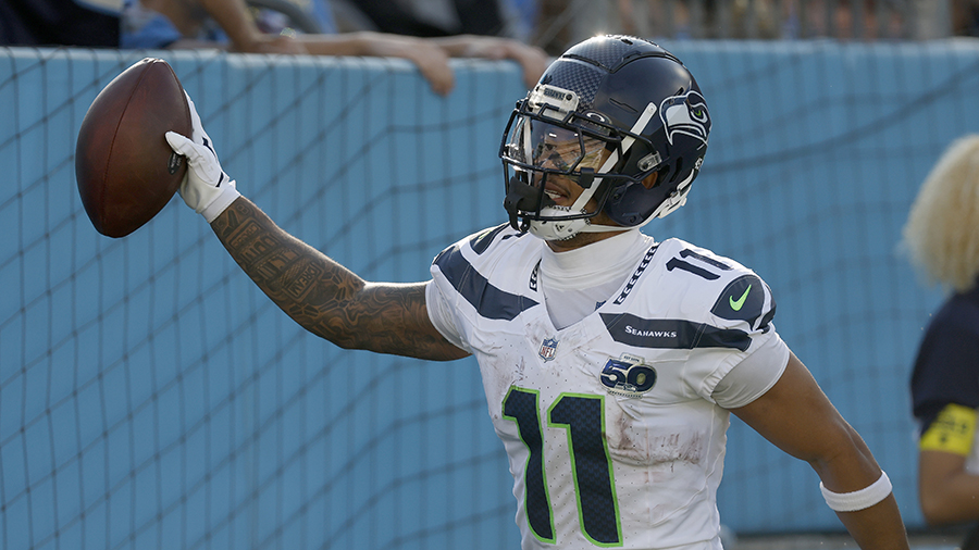 Seattle Seahawks Jaxon Smith-Njigba celebration Titans 2025...