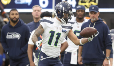 Seattle Seahawks Jaxon Smith-Njigba one-handed catch Los Angeles Rams 2025...