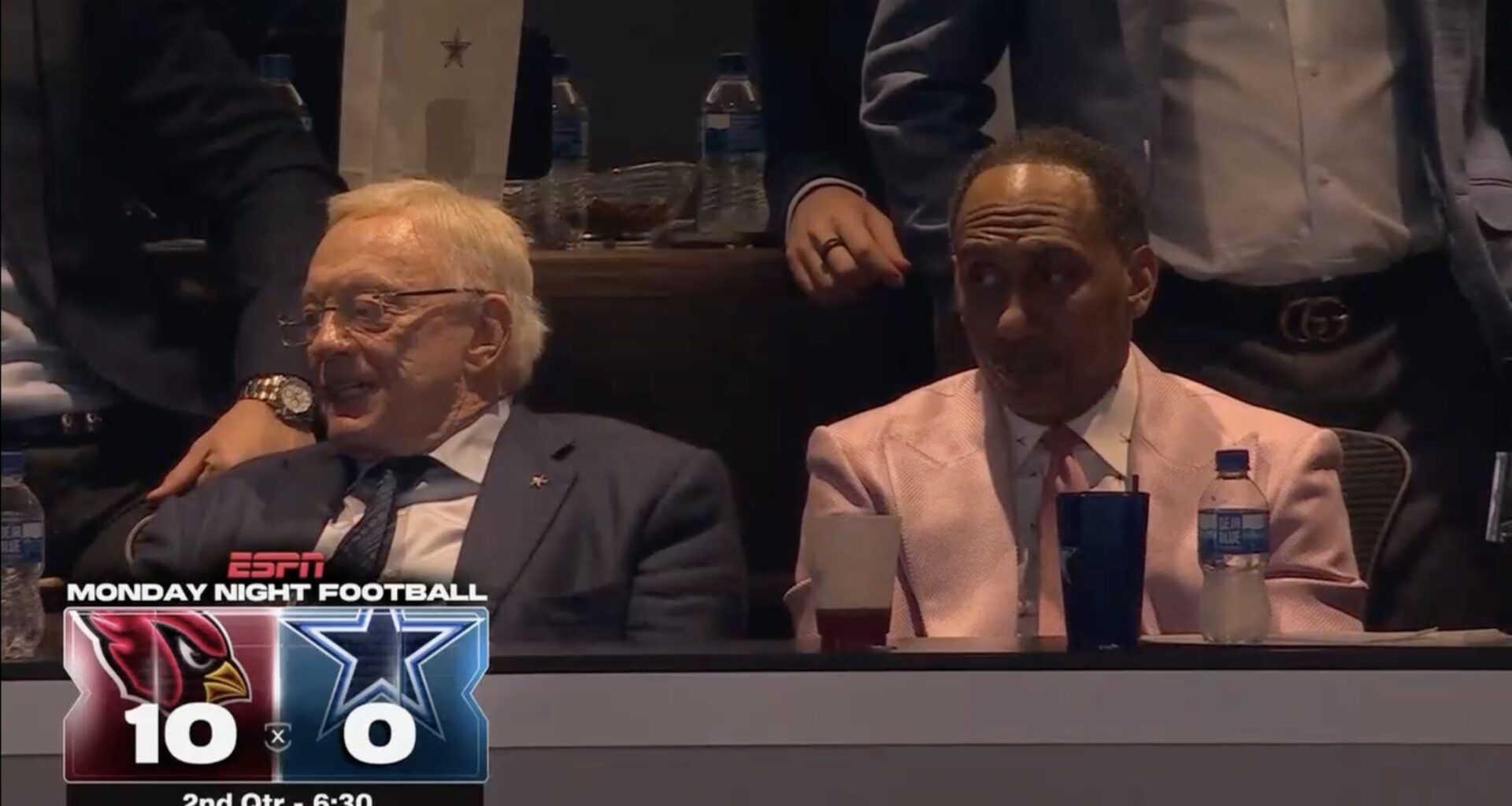 Stephen A. Smith joins Jerry Jones in Cowboys suite