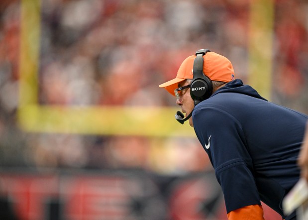 Head coach Sean Payton locks into the action during the third quarter of the Broncos' 18-15 win over the Houston Texans at NRG Stadium in Houston, Texas on Sunday, Nov. 2, 2025. (Photo by AAron Ontiveroz/The Denver Post)