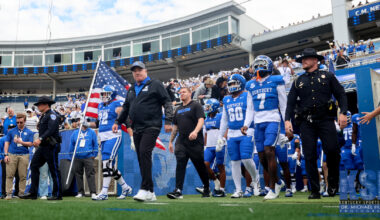 Kentucky Wildcats head coach Mark Pope directs his team while Brandon Garrison (10) stands nearby during the game on Thursday, Nov. 14, 2025, at Rupp Arena in Lexington, Ky. Photo by Crawford Ifland, Kentucky Sports Radio/On3.