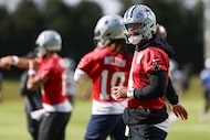 Dallas Cowboys quarterback Dak Prescott (4) during Cowboys practice at The Star in Frisco on...