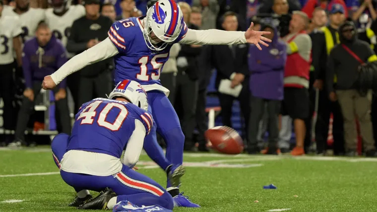 Bills' kicker Matt Prater may be impacted by injury in Week 9 vs. Chiefs with Tyler Bass still not playing image