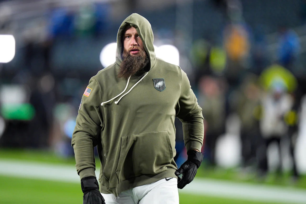 Eagles tackle Lane Johnson could be set for a spell on the sidelines. (AP Photo/Chris Szagola)