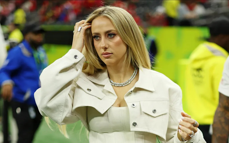 Patrick Mahomes' wife, Brittany Mahomes, before Super Bowl LIX between the Philadelphia Eagles and the Kansas City Chiefs.Geoff Burke-Imagn Images