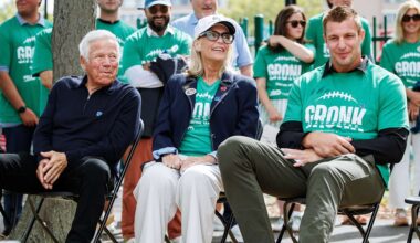 As legendary tight end signs one-day contract to retire a New England Patriot, Rob Gronkowski and Robert Kraft honor beloved friend Susan Hurley