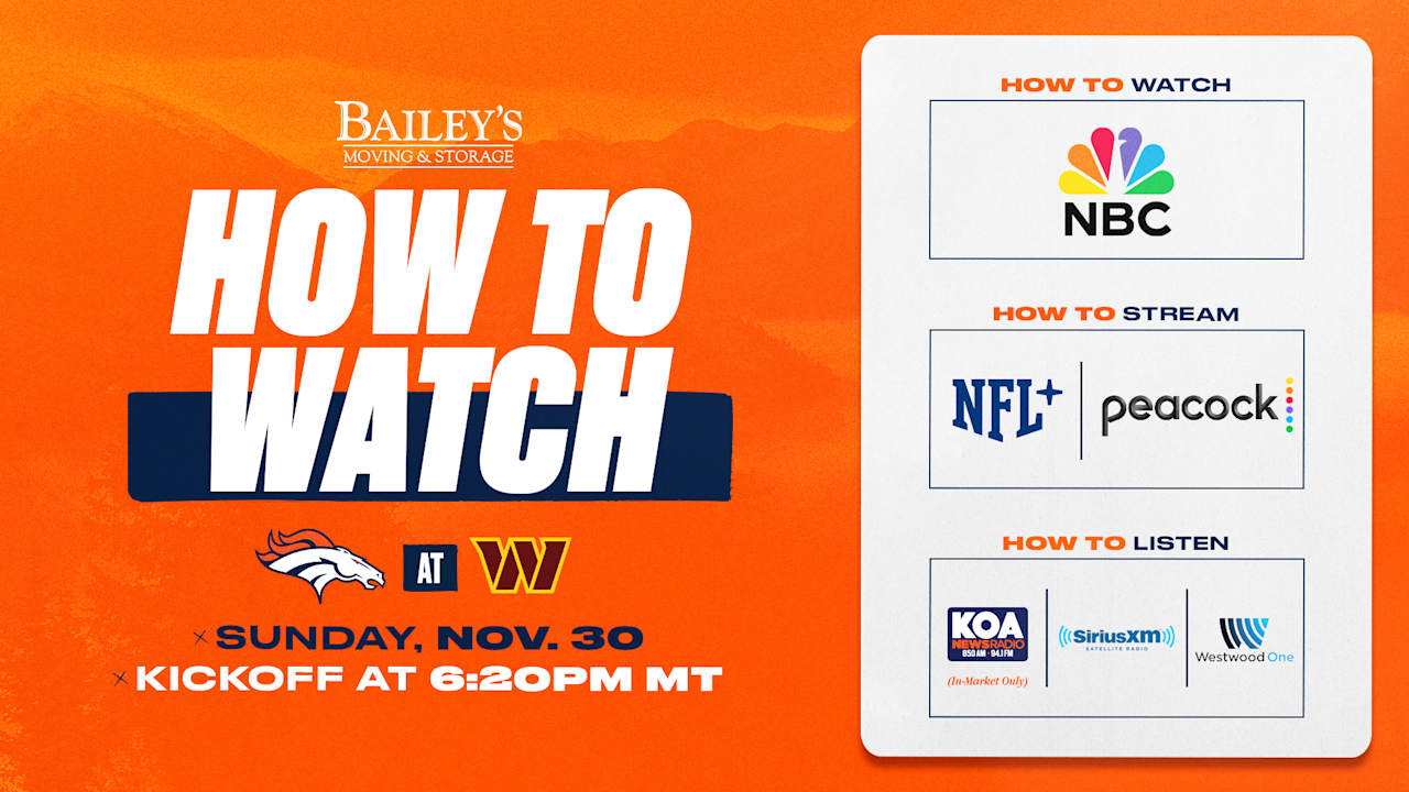 How to Watch: Broncos at Commanders
