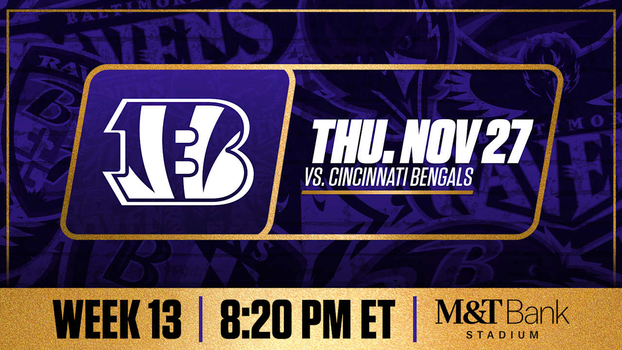 Ravens-Bengals Thanksgiving Night Game Information