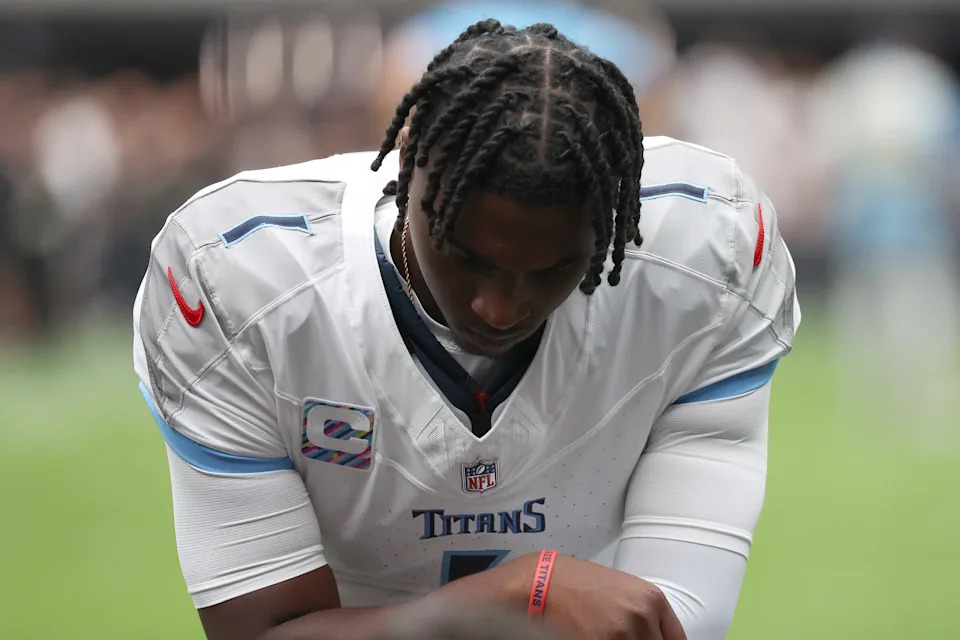 It has not been an easy rookie season for Titans quarterback Cam Ward. (Photo by Ian Maule/Getty Images)