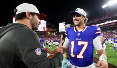 Bills' Josh Allen, Buccaneers' Baker Mayfield mock each other ahead of matchup