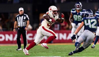 Cardinals RB Trey Benson back at practice and designated to return from IR, team signs punter Matt Haack