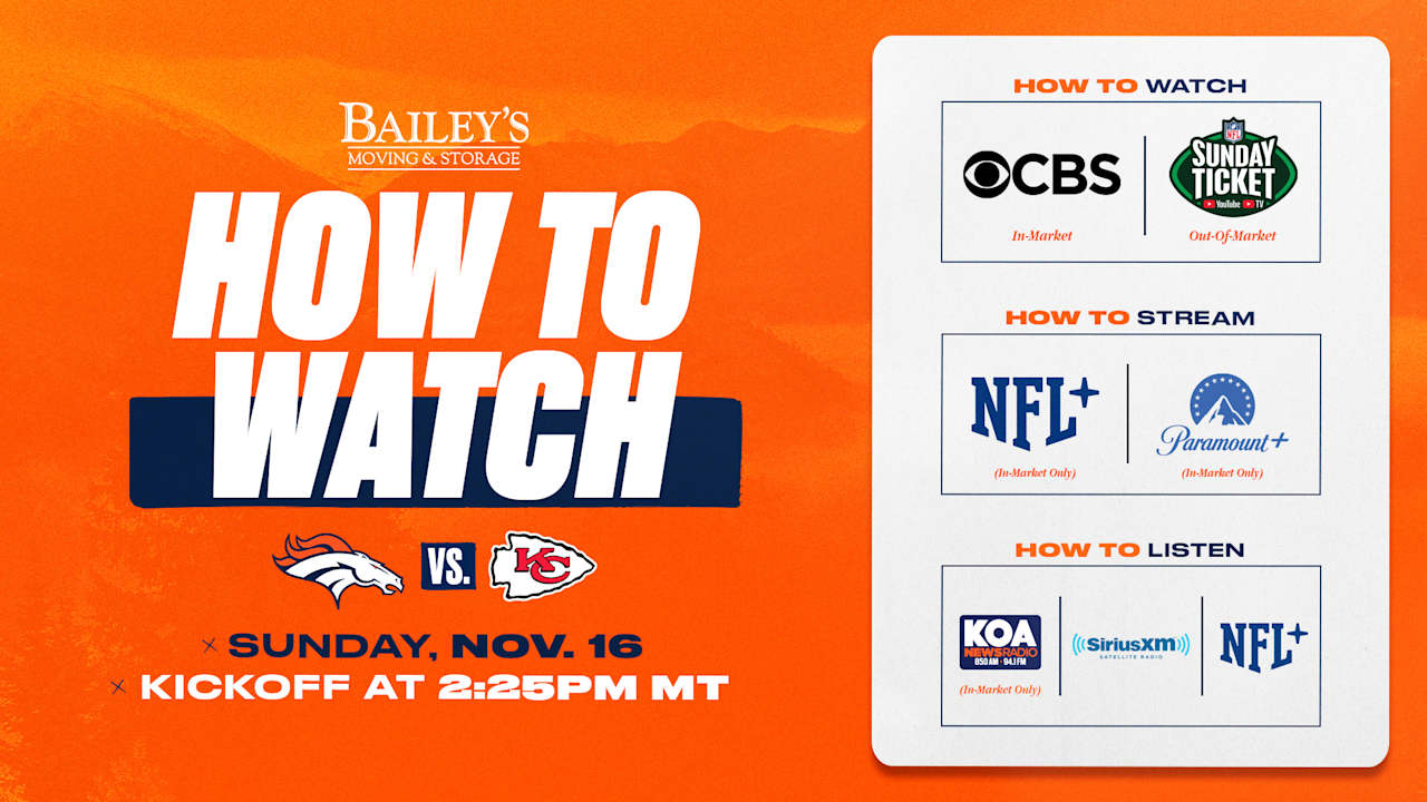 How to Watch: Broncos vs. Chiefs