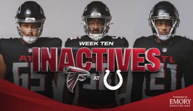Atlanta Falcons inactives vs. Indianapolis Colts