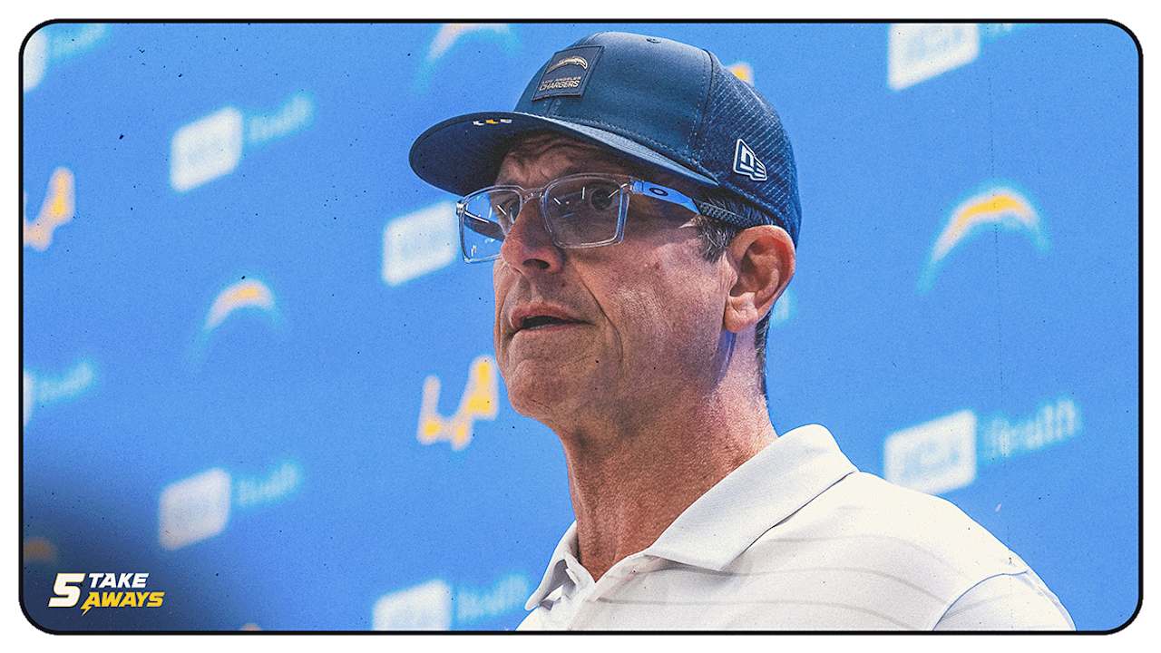 Jim Harbaugh on Chargers Bye Week Mindset, Omarion Hampton's Potential Return