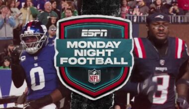 Patriots go for 10th straight win Monday night when they face Giants team that has lost 6 in a row