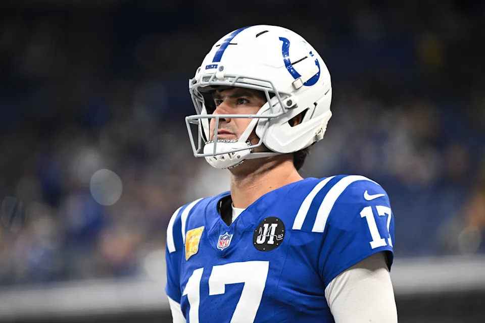 Indianapolis Colts quarterback Daniel Jones (17).Robert Goddin-Imagn Images