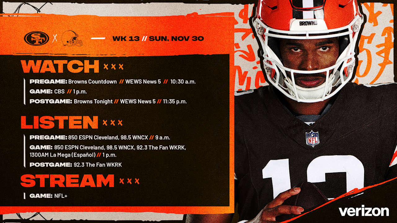 Browns vs. 49ers How to Watch, Listen & Live Stream