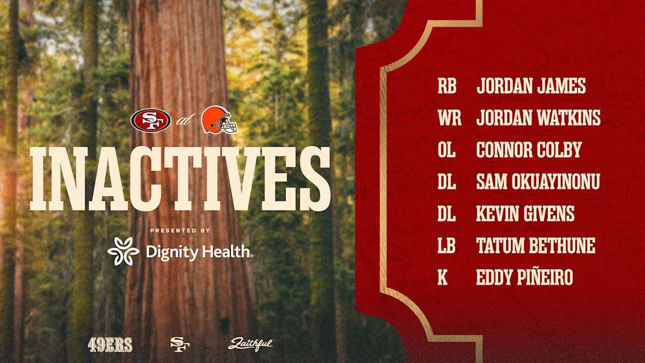 Okuayinonu, Colby OUT vs. Browns; Inactives for Week 13 #SFvsCLE