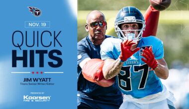 Quick Hits After Wednesday's Titans Practice 