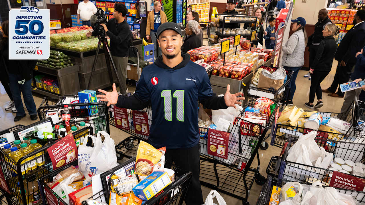 Seahawks Players Spend Day In Community At Food Banks & Drives