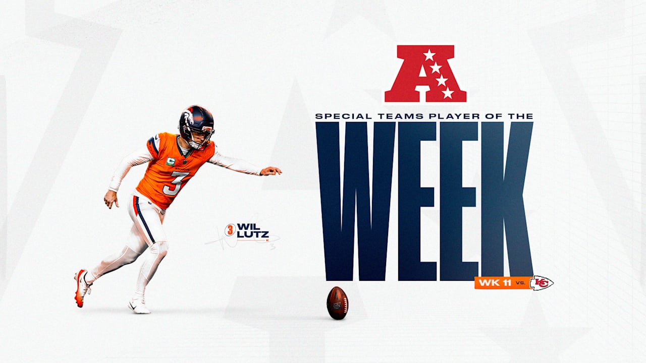 K Wil Lutz named AFC Special Teams Player of the Week following win over Chiefs