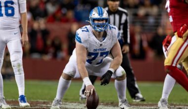 Former Detroit Lions center Frank Ragnow unable to rejoin team after exam reveals hamstring strain