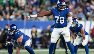 Andrew Thomas is playing well, but the NY Giants tackle is unimpressed