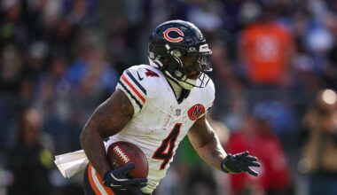 Starting running back among Bears ruled out for game against Bengals Sunday