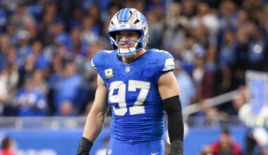 Lions, Eagles initial injury report: Aidan Hutchinson, 4 starters do not practice