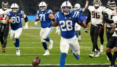 Colts running back Jonathan Taylor claims third weekly honor this season after record-setting performance in Berlin